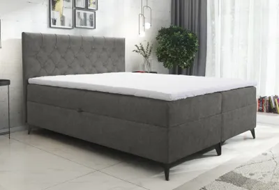 Productafbeelding van AX LIVING Boxspringbed 160x200 Palmeria, grafietkleur, met opbergruimte en topper