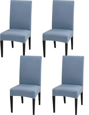 Produktbild von OKWISH Stuhlhusse Stretch, Stuhlhussen 4er pack, Universal Stretch Moderne Einfarbig Stuhlbezug Esszimmer Stuhl Hussen, Blau