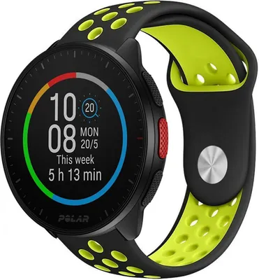 Produktbild von Strap-it Polar Pacer Sportarmband (Schwarz/Gelb)