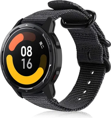 Produktbild von Strap-it Xiaomi Watch S1 Nylon Schnallenarmband (Schwarz)