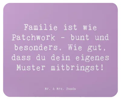 Produktbild von Mr. & Mrs. Panda Mauspad Spruch Adoptivkind Patchworkfamilie - Lavendeltraum - Geschenk, Familienbande, Mousepad, Familie, Mouse Pad, Liebe, laptop, Muster, Adoption, pc