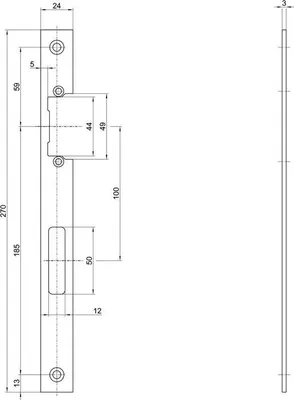 Immagine prodotto di Sciopero B 9000 VA argento L.24xL.270mm ktg.DIN L/R scrocco 12mm BKS
