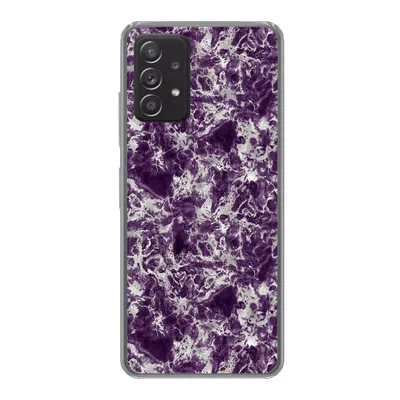 Produktbild von MuchoWow® Handyhülle Schutzhülle Hülle für Samsung Galaxy A33 5G Marmor - Lila - Silber - Muster Silikon Softcase Handy Hülle - Kartenhalter