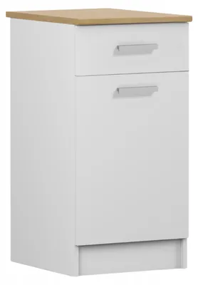 Zdjęcie produktu dla Szafka Kuchenna 40 x 49 cm Biała Matowa z Blatem Dąb Craft Dolna z Półką