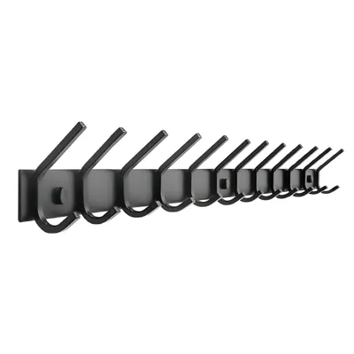 Produktbild von TOJ Living Wandgarderobe 94 cm – Edelstahl Garderobenleiste mit 24 Haken – Wandhaken für Flur, Bad, Küche & Schlafzimmer – matt schwarz