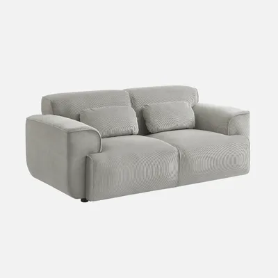 Immagine prodotto di sweeek - Divano a 2 posti con rivestimento in velluto a coste - Grigio chiaro