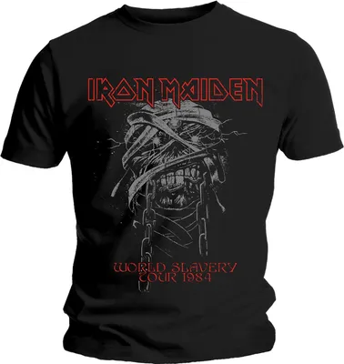 Produktbild von Iron Maiden - "World Slavery 1984 Tour" T-Shirt für Herren/Damen Uni RO1053 (XXL) (Schwarz)