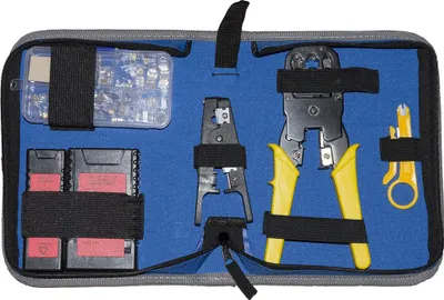 Zdjęcie produktu dla LINK LKMS09, Tester kabli skrętakowych, RJ-11, RJ-12, RJ-45, Czarny, Niebieski, Czerwony, Żółty, 220 mm, 170 mm, 50 mm
