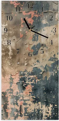 Produktbild von Wanduhr aus Glas mit Motiv Abblätternde Farbe- 30 x 60 cm - inkl. Aufhängesystem