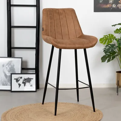 Produktbild von Bronx71 Barhocker Brooke Microfaser cognac 74 cm