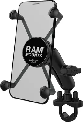 Image de Support de guidon RAM Mounts X-Grip pour smartphones jusqu'à 114,3 mm de large - Boule B (1 pouce) - Bras de connexion court