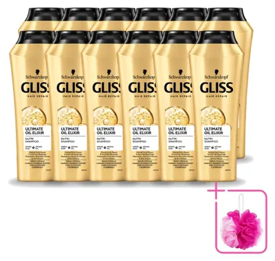 Productafbeelding van 12 x Gliss Kur Ultimate Oil Elixir Shampoo - 250 ml - Voordeelverpakking - 12 stuks