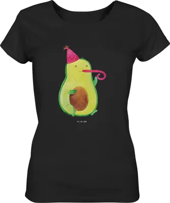 Produktbild von Mr. & Mrs. Panda Damen T-Shirt Avocado Feier Größe XL - Schwarz - Geschenk, Tröte, Gute Laune, Kurzarmshirt, Shirt, Oberteil, Party, Basic, Geburtstag