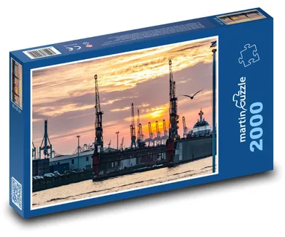 Obrázek produktu pro Puzzle 2000 Hamburg - přístav při západu slunce - martinpuzzle