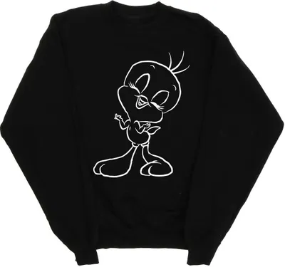Produktbild von Looney Tunes - "Tweety Pie Outline" Sweatshirt für Herren BI33533 (XL) (Schwarz)