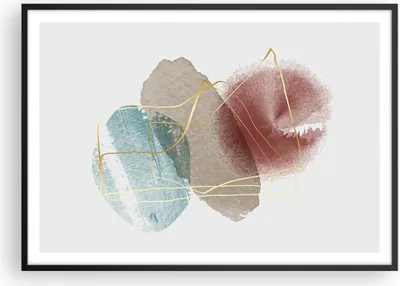 Produktbild von Gerahmtes Poster - Schwarzer Rahmen - Form Figur Abstraktion - 100x70 cm - Wand Bild - Wanddeko - Wandbilder - Kunstposter - Wandposter - Bilderrahmen - Bilder - Kunstdruck - P2BAA100x70-5057