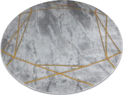 Obrázek produktu pro Koberec kulatý EMERALD výhradní 1022 glamour, stylový mramor, geometrický šedá / zlato šedá kruh PRŮMĚR 160 cm
