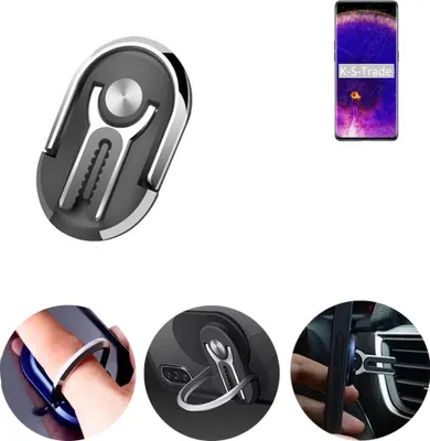 Produktbild von K-S-Trade 3in1 Smartphone-Ring Handy-Ring kompatibel mit Oppo Find X5 Fingerhalterung  Handyring Tischständer Lüftungsgitter-Halterung Tisch
