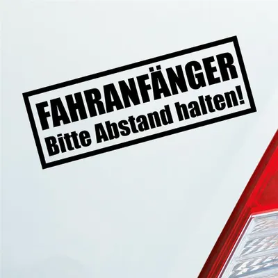 Produktbild von Auto Aufkleber Achtung Fahranfänger Spruch Fahrschule 20x7 cm Schwarz Matt Sticker Heckscheibenaufkleber