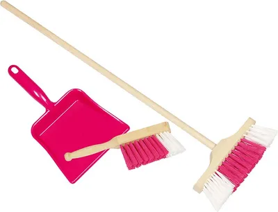 Zdjęcie produktu dla Toys pure 15430 Szufelka, szczotka i miotła dla dzieci, różowe (1 zestaw)