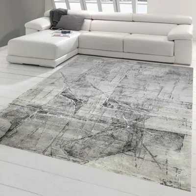 Obrázok produktu pre Koberec do obývacej izby abstraktný koberec v sivej krémovej farbe rozmer - 120 x 170 cm
