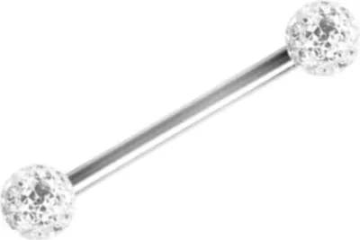 Produktbild von Brustwarzen Brust Piercing Edelstahl Mit Kristall Elements 2 x Kugel 5mm Beschichtet- Weiss CJRB2S-05XS - 16.0 Millimeter