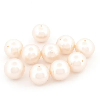 Produktbild von Vintageparts Glaswachsperlen Perlmutt rund 12mm, 10 Stück