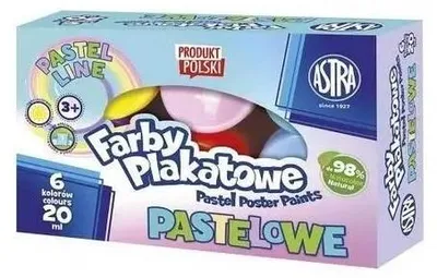 Image de Peintures pastel pour affiches, 6 couleurs, 20 ml, ASTRA - ASTRA papeterie