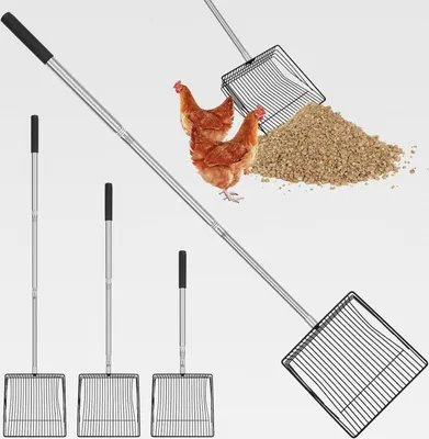 Produktbild von 113cm Hühnerkot-Schaufel – Verstellbares Edelstahl-Zubehör für Hühnerställe, Ausziehbare Mehrzweck-Kotschaufel für Geflügelhalter & Katzenbesitzer