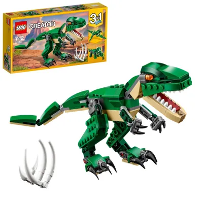 Produktbild von LEGO Creator Dinosaurier, 3in1 Spielzeug-Modell zum Bauen von T-Rex, Triceratops und Pterodactylus-Figuren, Bausteine-Set für Kinder ab 7 Jahren, Geschenk für Jungen und Mädchen 31058