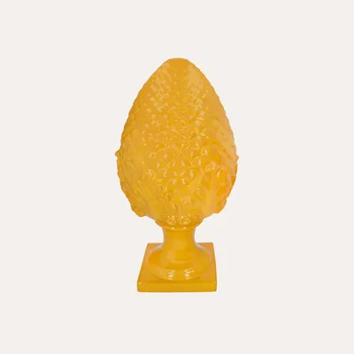 Produktbild von KEYHOMESTORE | Gelber Tannenzapfen aus Keramik, H. 50 cm