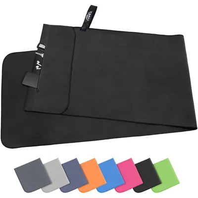 Produktbild von Pameil Fitness Handtuch |120x50cm| Kompakt & Schnelltrocknend mikrofaser Handtuch, Sporthandtuch, Reisehandtuch, Strandhandtuch mit Reißverschluss Tasche