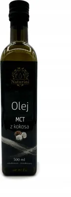 Zdjęcie produktu dla Olej MCT z kokosa C8+C10 500ml KETO, energia do kawy kuloodpornej W SZKLE