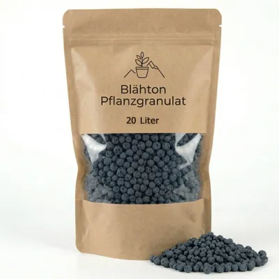 Produktbild von Farbiges Blähton Pflanzgranulat für Zimmer-Pflanzen 20 Liter anthrazit