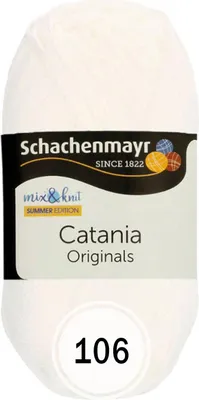 A ball of white yarn with a label.