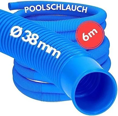 Produktbild von Famanu Schwimmschlauch 6 Meter, 38 mm, Blau, Flexible Pumpenschlauch