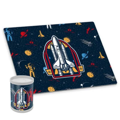 Produktbild von itenga Schreibunterlage Deluxe mit Stifteköcher Motiv WELTRAUM