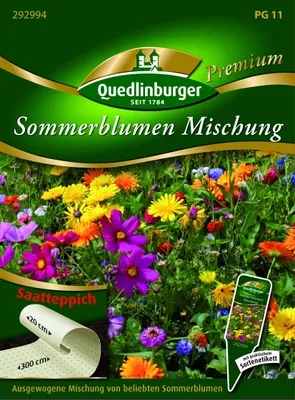 Produktbild von Sommerblumenmischung Quedlinburger Blumensamen Saatteppich 20x300 cm