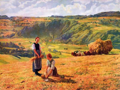 Produktbild von Eugène Burnand Kunstdruck Bild - Die„hrenleserinnen, 1874 (60 x 80 cm)