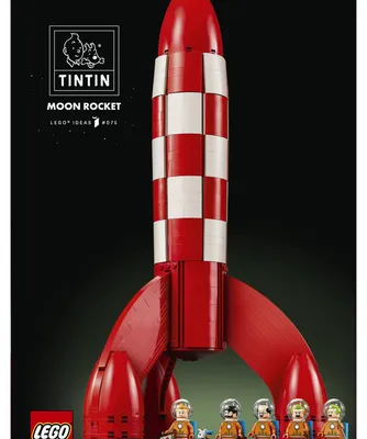 Produktbild von LEGO Ideas Die Mondrakete von Tintin - Raumschiff Modellbau für Erwachsene - Set zum Ausstellen mit 5 Minifiguren und der Hundefigur Struppi für DIY Deko - Geschenkidee für Fans - 21367