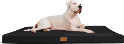Produktbild von tierlando® OSCAR VISCO Orthopädische Hundematte Matratze Kunstleder Hundebett - Größe: 100x80cm | Farbe: 03 Schwarz