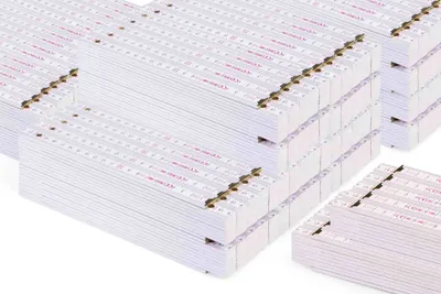 Produktbild von 100 Stk. | Metrie 2m Zollstock Block 52 | Weiß | Gehärtete Stahlgelenke