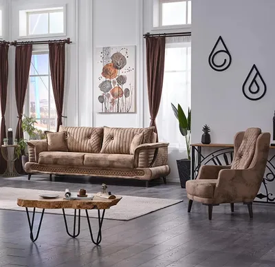 Produktbild von Wohnzimmer Sofagarnitur 3+2 Sitzer Luxus Couchen Design Textil Polstermöbel
