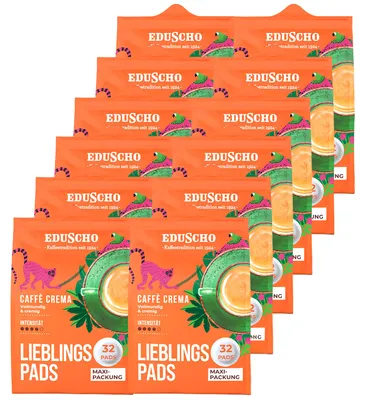 Produktbild von Eduscho Lieblingspads Caffè Crema, Maxipack, 384 Pads Vollmundig und cremig, aromafrisch, Intensität 4/5, geeignet für alle Padmaschinen