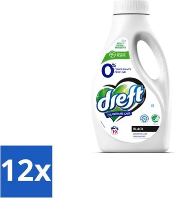 Produktbild von Dreft – Flüssigwaschmittel – 0 % dunkle Wäsche – Farbschutz – 19 Wäschen - Vorteilspack - 12 Stücke