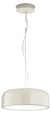 Imagen del producto de Lámpara colgante Perenz, fabricada en metal crema brillante, con tecnología LED integrada y regulable (50 W, temperatura de color ajustable). Diámetro: 60 cm.