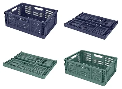 Obrázek produktu pro Omgoods - Skládací úložné boxy - Sada 4 kusů - Velké plastové krabice