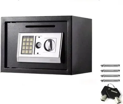 Immagine prodotto di Cassetta di sicurezza digitale in acciaio Tavien - 16L - Sicurezza elettronica - 2 scomparti - 2 chiavi - Per casa e ufficio