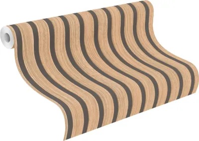 A roll of wallpaper with a 3D panel optic design.