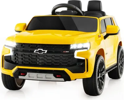 Produktbild von Kinder Chevrolet Elektroauto mit 2,4G Fernsteuerung & Federung & Lichtern & Musik Kinderauto Gelb